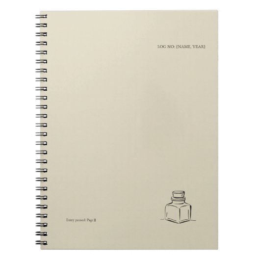 Ink Pot- Minimalist Book Lover Photo Notebook ノートブック (正面)