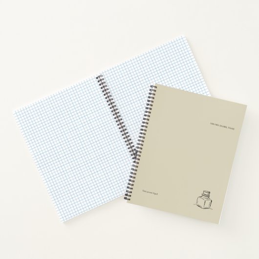 Ink Pot- Minimalist Book Lover Spiral Notebook ノートブック (内部)