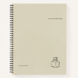 Ink Pot- Minimalist Book Lover Spiral Notebook ノートブック