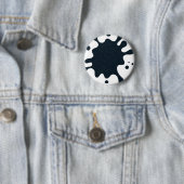 Ink Splash White & Charcoal Button – Customizable 缶バッジ (インサイチュ)
