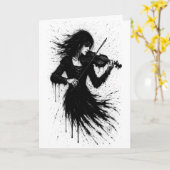 Ink‑Splintered Violinist — Haunted Music Illustrat カード (黄色い花)