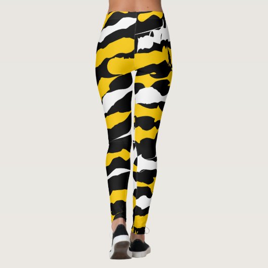 ink stripes yellow, black and white レギンス (裏面)