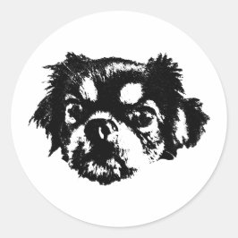  Ink Style Chihuahua Sticker – Sweet & Simple ラウンドシール