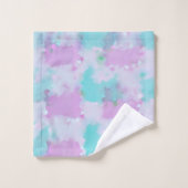 Ink Wash Abstract Art Bath Towel Set Pink Aqua バスタオルセット (ウォッシュタオル)