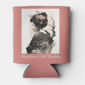 Ink Wash Art 日本の芸者 - 誕生日 缶クーラー (正面)