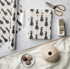 Ink Wash Little Black Dress Fashion Pattern ラッピングペーパー