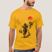 Ink Wash Samurai Warrior Tシャツ (正面)