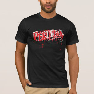 InKa1821ラベル-ペルーのラテンアメリカ系の血のワイシャツ Tシャツ