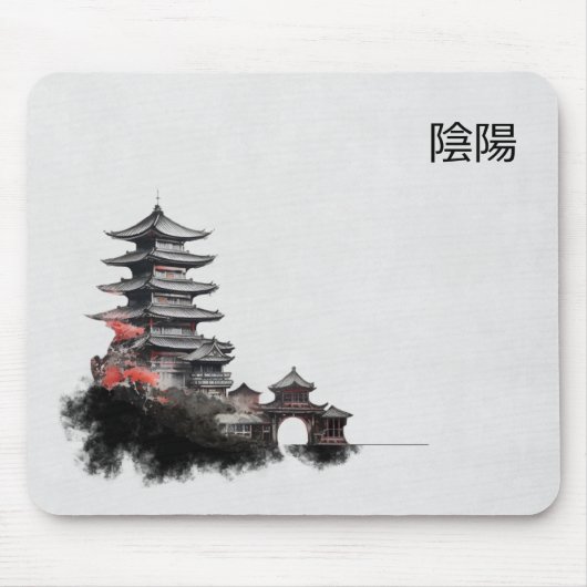 Inkbrush Pagoda Mousepad マウスパッド (正面)