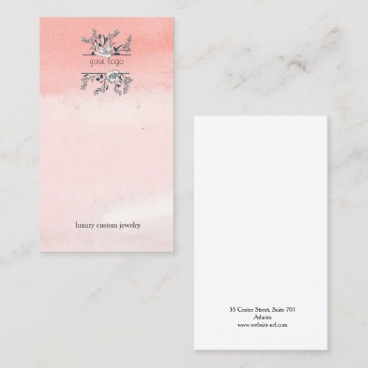 Inked Poppiesロゴイヤリングディスプレイ名刺 名刺 (正面/裏面)