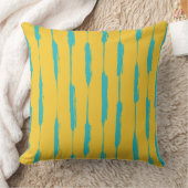 Inked Stripes Yellow and Turquoise クッション (ブランケット)