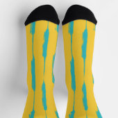 Inked Stripes Yellow and Turquoise ソックス (上部)