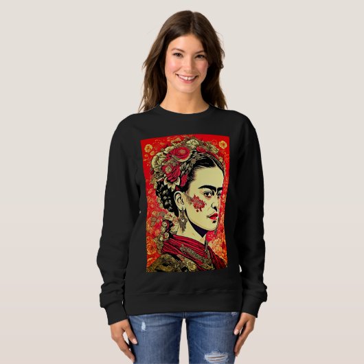 InkPunkアイコン: Frida Kahlo スウェットシャツ (正面フル)