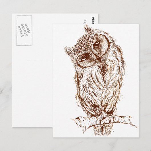 Inkspot著Scopsフクロウ ポストカード (正面/裏面)