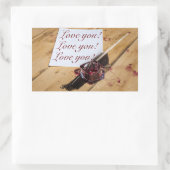 Inkstand、Quill、および紙のカスタマイズ 長方形シール (バッグ)