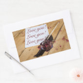 Inkstand、Quill、および紙のカスタマイズ 長方形シール (封筒)