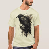 Inkstorm Crow Silence Before the Caw Tシャツ (正面)