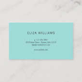 Inkstrokeモダンなパターン-ターコイズの白黒 名刺 (裏面)