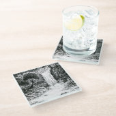 Inktober 2018日21 – 森の滝 ガラスコースター (アングル)