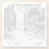 Inktober 2018日21 – 森の滝 ガラスコースター (裏面)