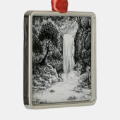 Inktober 2018日21 -森の滝 メタルオーナメント (右)