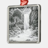 Inktober 2018日21 -森の滝 メタルオーナメント (左)