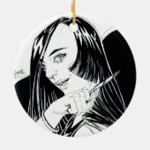 Inktober 2018日24 -大胆な手段 セラミックオーナメント (裏面)