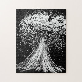 Inktober 2018日8 – 星空の木 ジグソーパズル