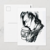 Inktober 2018 1日目 - コーヒー1杯 ポストカード (正面/裏面)