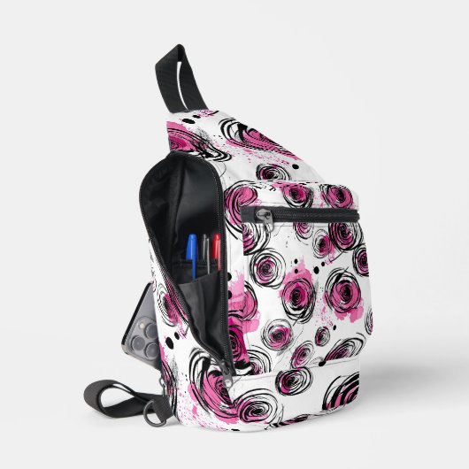 Inky花びらのシームレスなパターン スリングバッグ (見開き)