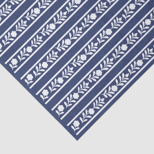 Inky Blue 1 Bone Inlay Floral Border Decoupage  薄葉紙 (詳細)