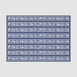 Inky Blue 1 Bone Inlay Floral Border Decoupage  薄葉紙