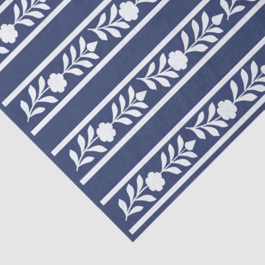 Inky Blue 1 Bone Inlay Floral Border Decoupage Pap 薄葉紙 (詳細)