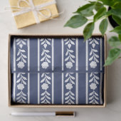 Inky Blue 1 Bone Inlay Floral Border Decoupage Pap 薄葉紙 (ギフト)