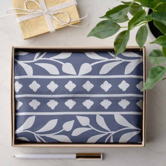 Inky Blue 1 Traditional Blue Bone Inlay Decoupage  薄葉紙 (ギフト)