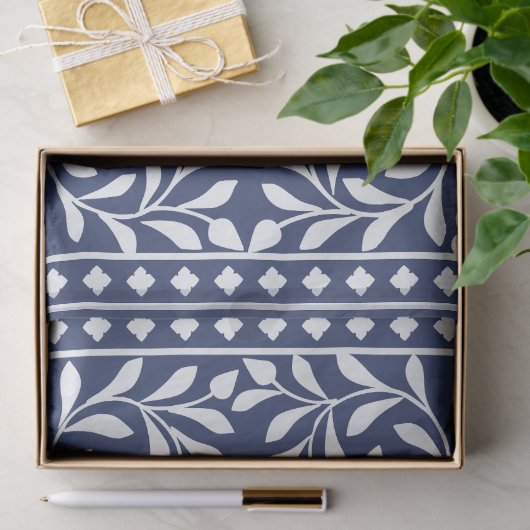 Inky Blue 1 Traditional Bone Inlay Decoupage Paper 薄葉紙 (ギフト)