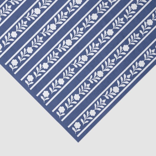 Inky Blue 2 Bone Inlay Floral Border Decoupage 薄葉紙 (詳細)