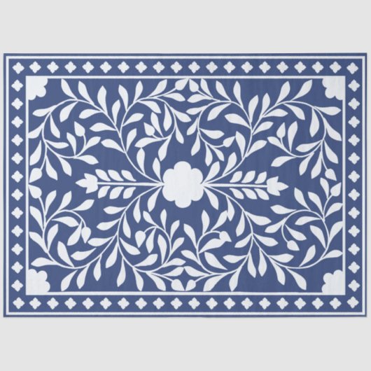 Inky Blue 2 Traditional Bone Inlay Decoupage Paper 薄葉紙 (正面)