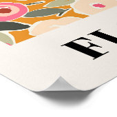 Inky Floral Flower Market Pattern- Sunlit Meadow ポスター (角)