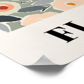 Inky Floral Flower Market Pattern- Sunlit Meadow ポスター (角)