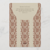 Inky Gender Neutral Geometric Stripe Brown Beige 招待状 (裏面)