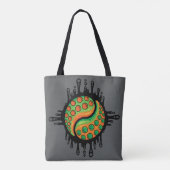 Inky Octopus Tentacle Yin Yang Symbol トートバッグ (裏面)