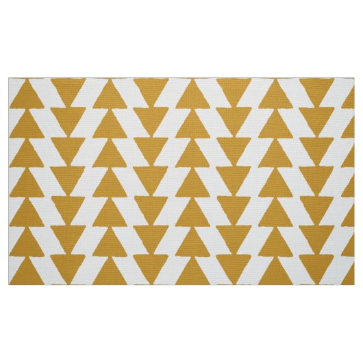 Inky Triangles – 白の金ゴールド茶色 ファブリック (ファットクウォーター)