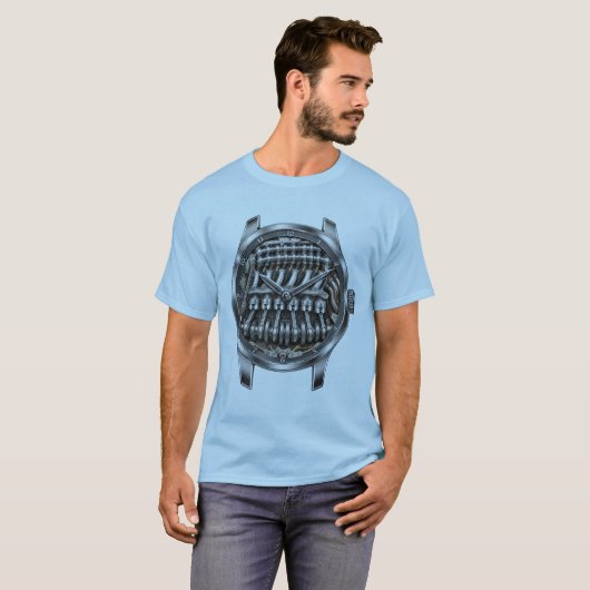Inline Six Skeleton Engine Watch Tシャツ (正面フル)