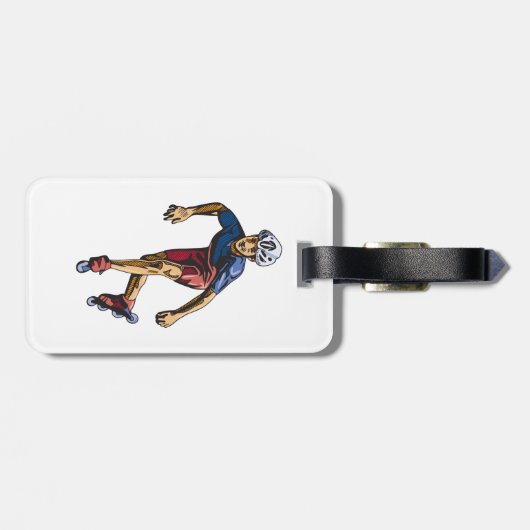 Inline Skater Cool Retro Rollerblading ラゲッジタグ (裏面横)