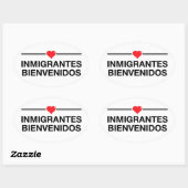 inmigrantes Bienvenidos移民ようこそ 楕円形シール (シート)