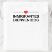 inmigrantes Bienvenidos移民ようこそ 楕円形シール (バッグ)