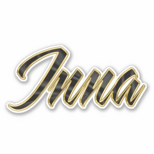 Inna black gold Lettering Aufkleber Sticker シール (正面)