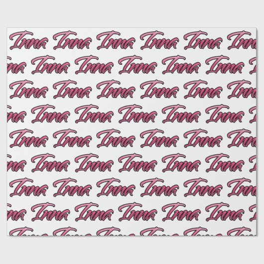 Inna faded pink personalisiertes Geschenkpapier ラッピングペーパー (フラット)