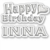 Inna Happy Birthday silver Aufkleber Sticker シール (正面)